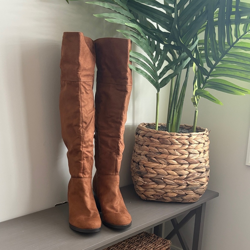 Brash Brown Over the Knee Boots